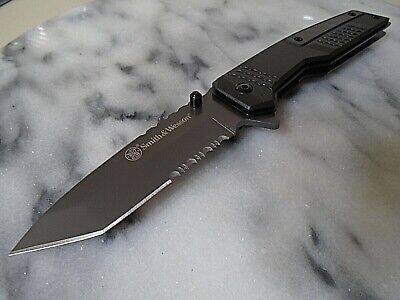 Smith & Wesson Assisted Open Spec Ops Tanto Pocket Knife 9Cr18MoV Carbon Fiber