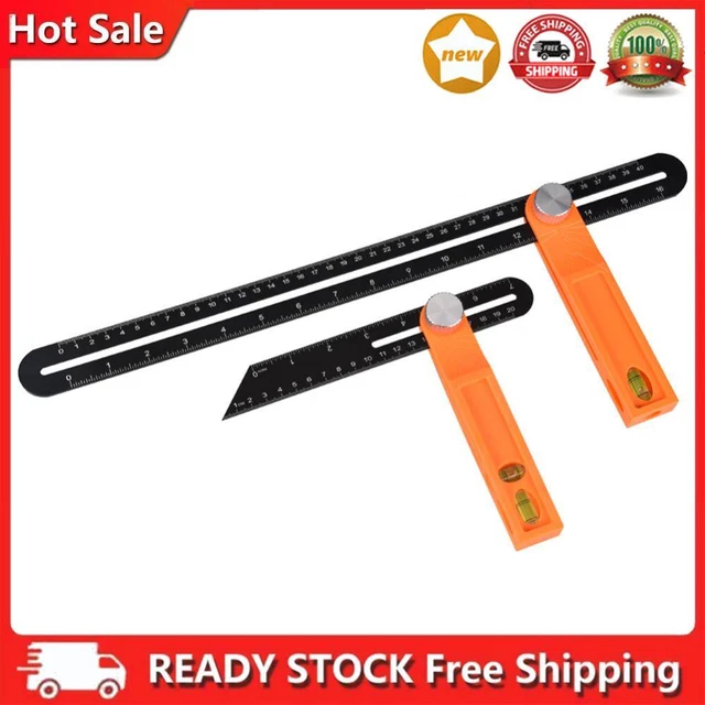 Engineer Sliding T-Bevel Level Measuring Angle Rulers Gauges with Bubble Handle