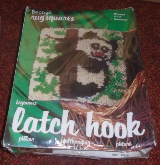 Betty's Rug Square Latch Hook PANDA Bear