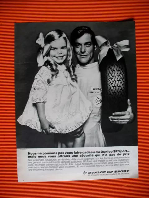 Publicite De Presse Dunlop Sp Sport Pneu La Securite N'a Pas De Prix Ad 1968