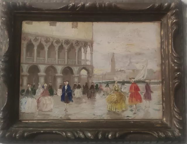 Dipinto Ad Olio Su Cartoncino Firmato G. Cherubini