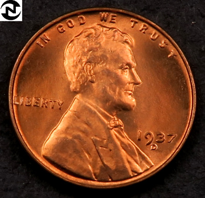 1937-D Lincoln Wheat Penny Cent // Gem BU (red) // *Fresh OBW Coin* // 1 Coin