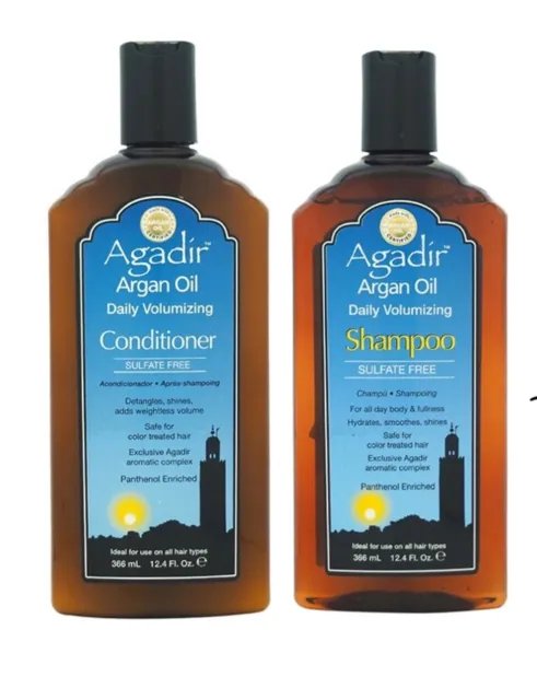 AGADIR ARGAN OIL Daily Volumizing 12.4 Oz Shampoo, Conditioner DUO 2 ...