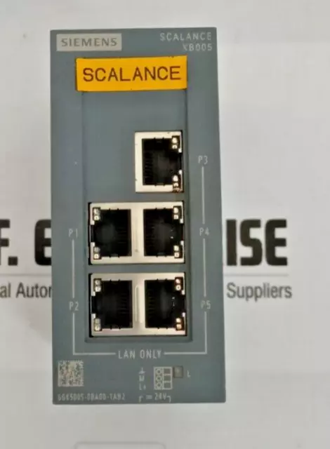 XB005 Siemens Scalance Ethernet Schalter Gebraucht 24VCD=65mA 24VCD 50/60Hz~