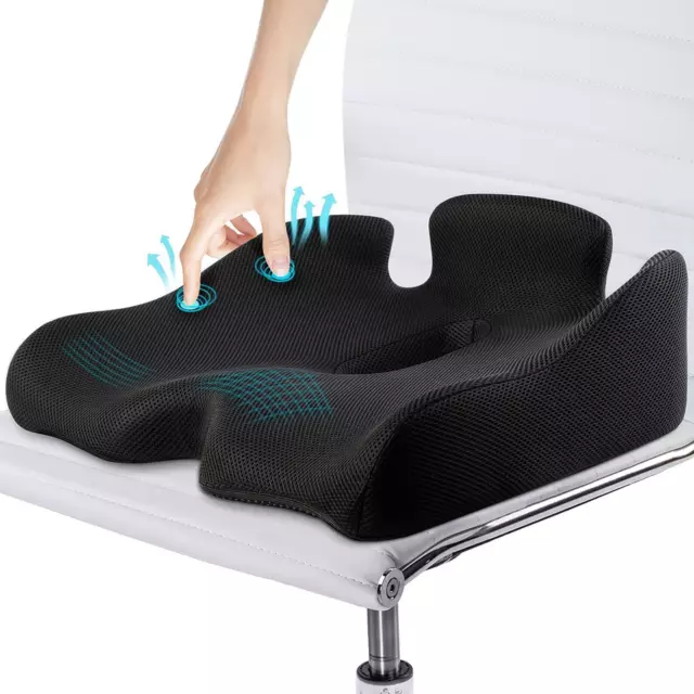 Benazcap Memory Seat Cushion for Office Chair Sciatica & Back Pain Relief Memory