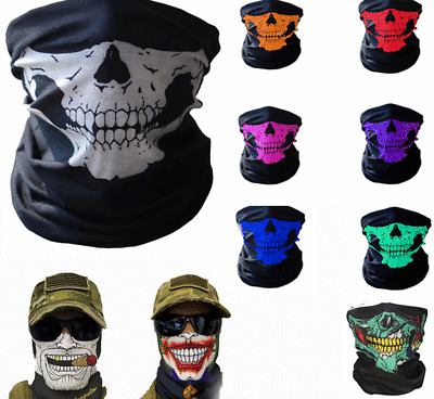 Balaclava Face Mask Scarf Neck Skull Gaiter Fishing Biker Washable UV Protection