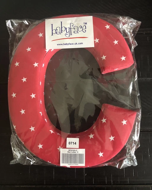 Fabric Covered Wall Letter - Red with White Stars - Letter C