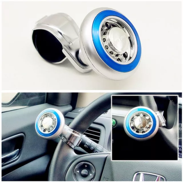 1x Quick Steering Wheel Ball Suicide Knob Power Spinner for Car Boat Marine Blue