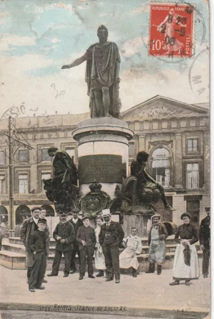CPA 51 REIMS  Statue de Louis XV