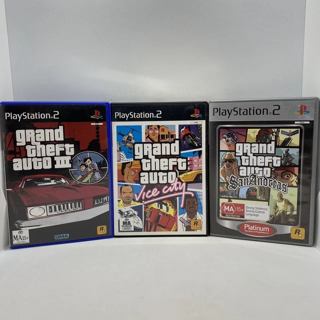 GRAND THEFT AUTO GTA 3 III Vice City San Andreas PS2 PlayStation 2 PAL ...
