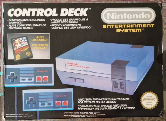 Console Nintendo NES en boîte avec 2 manettes + Mario/Duck Hunt + Pistolet