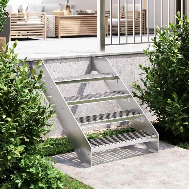 Vidaxl Gradino in Griglia 70x24x7 cm Acciaio Zincato