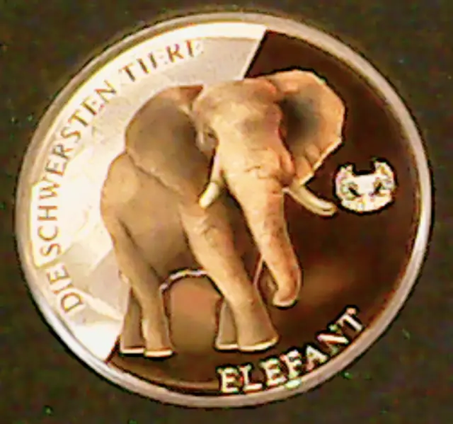 Austrian Silver Coin Elephant - The Heaviest Creatures 2017