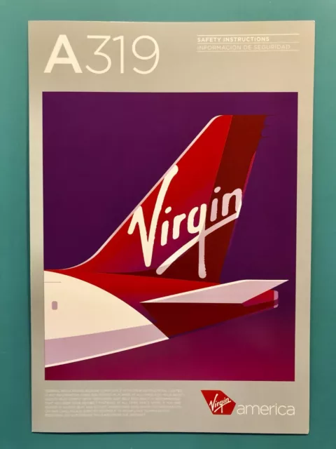 Dec 2017 Virgin America Airlines Safety Card--Airbus 319