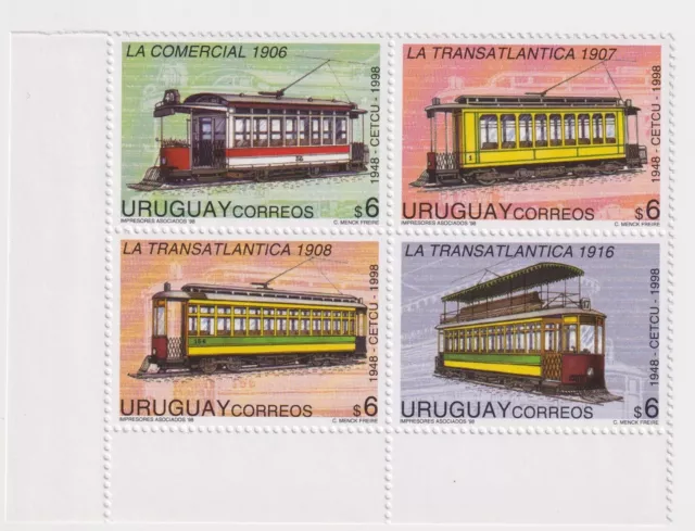 Straßenbahnen von Montevideo, Uruguay, Michel Nr. 2360-2363, Viererblock