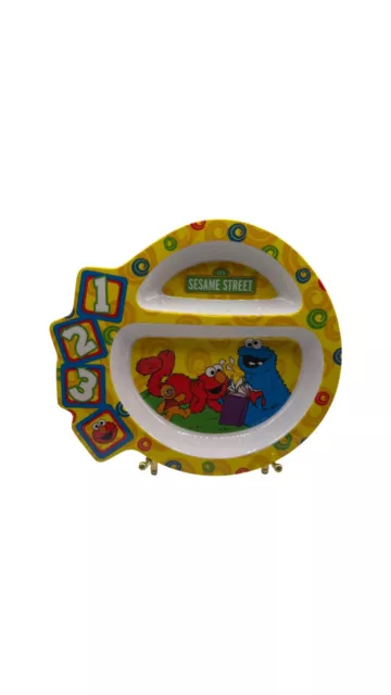 Elmo Sesame Street Melamine Divided Plate Cookie Monster 2005 The First Years