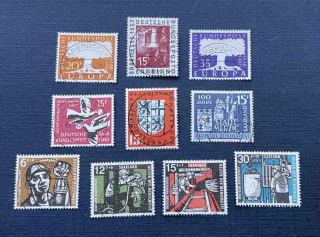 Saarland 1957, OPD Saarbrücken Mi.-Nr. 379, 400 - 408 kompl. Ausgabe, gestempelt