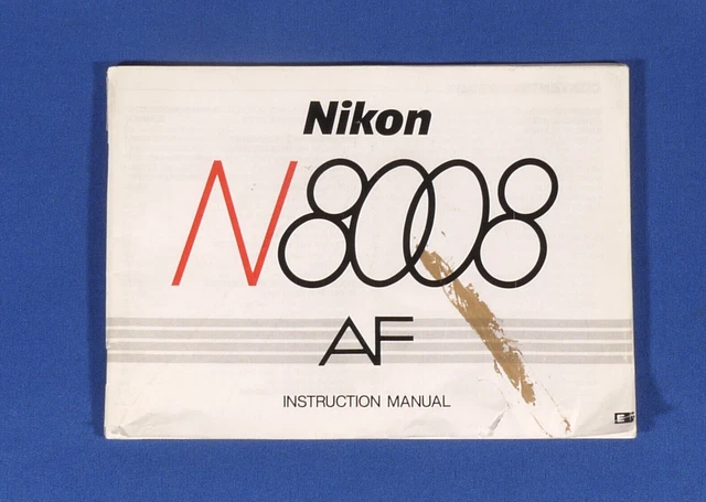 Prl) Nikon N8008 Af F801 Manuale Istruzioni Instruction Manual Mode Emploi