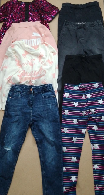 Pacchetto Abbigliamento Ragazza 9-10 Anni Leggings Jeans Felpa con Felpa Puma Matalan Unicorni