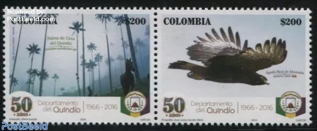 Colombia, 2016,  Bird, Horse 2V.mnh,