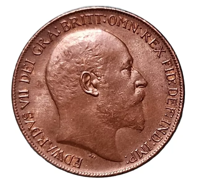 Great Britain 1910 One 1 Penny Coin; Edward VII, Britannia UK, England