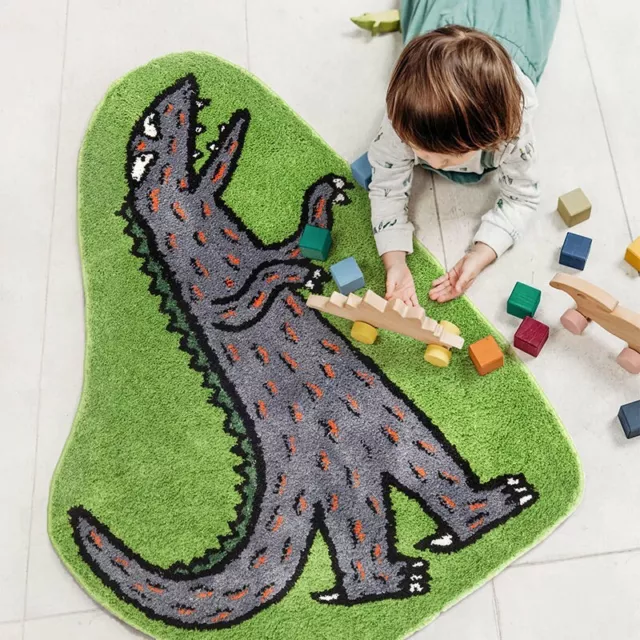 Dinosaurio Temático Grande Niños de Bucles Alfombra Suave Lindo Actividad Gatear