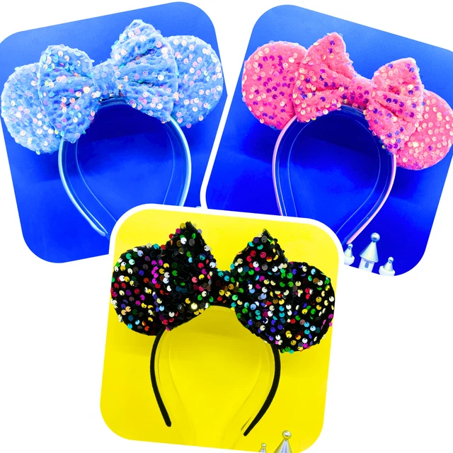 DISNEY INSPIRED BABY Pink Sequin Super Soft Ears Minnie Mouse Style