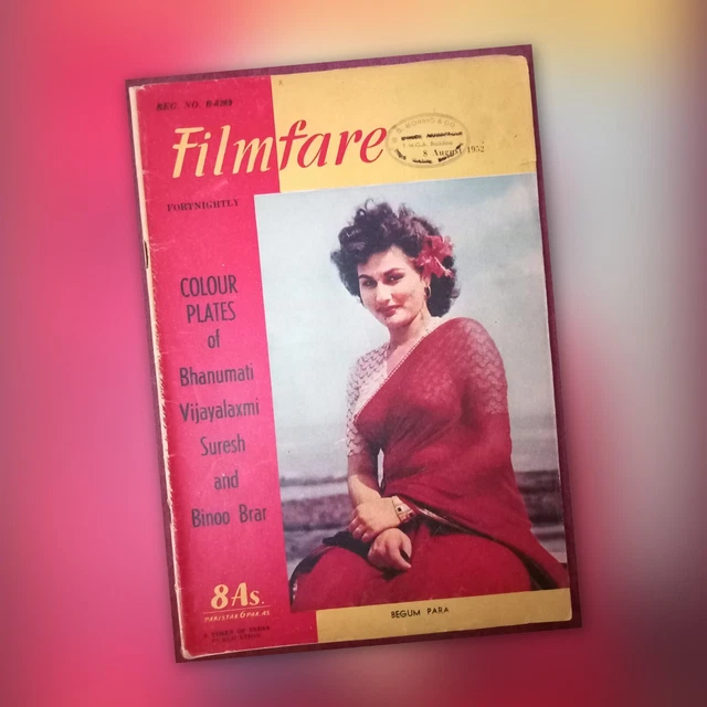 MINT CONDITION VINTAGE & Original Filmfare Indian Magazine 1952 - Begum ...