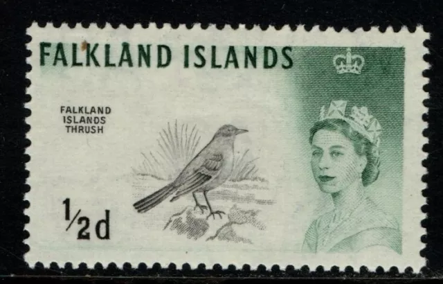 Falkland Islands 1960 1966 Queen Elizabeth II ½d Thrush SG193 Mint