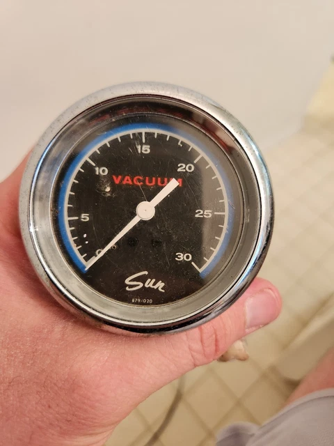 Sun Blueline Vacuum Gauge VAC 30B 60's-70's Hot Rod Muscle Car Day 2 Blue Line Sun Blueline Vacuum Gauge VAC 30B 60's-70's Hot Rod Muscle Car Day 2 Blue Line