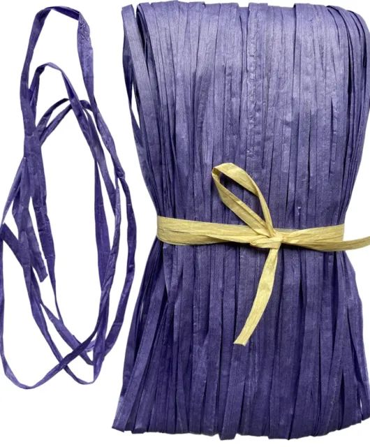Cinta de regalo de papel Raffia decoraciones libro de recortes hágalo usted mismo artesanía púrpura 1m 50m