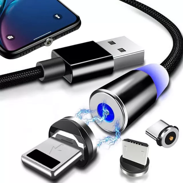 Magnétique Téléphone Chargeur Câble 360° Protection Pour Micro USB Type C .J