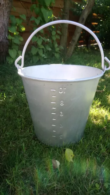 alter Alu Aluminium Eimer Garten Pflanzgefäß 10 L Liter DDR dicht Wassereimer