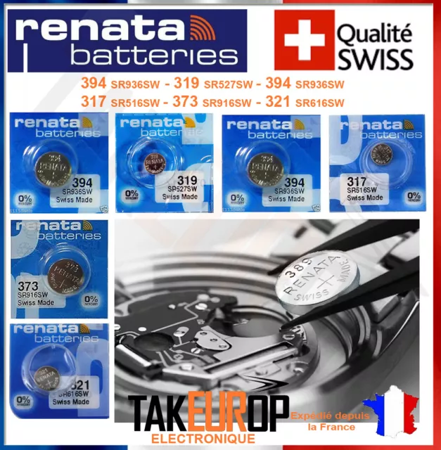 319 321 394 317 329 373 Renata Battery Oxide Silver Button Watch Battery