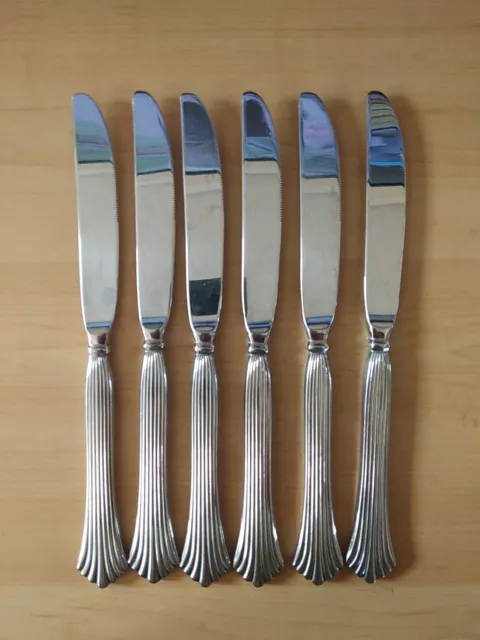 Set Of 6 Rogers International Silver CASCADE Stainless Korea Dinner Knives 9in