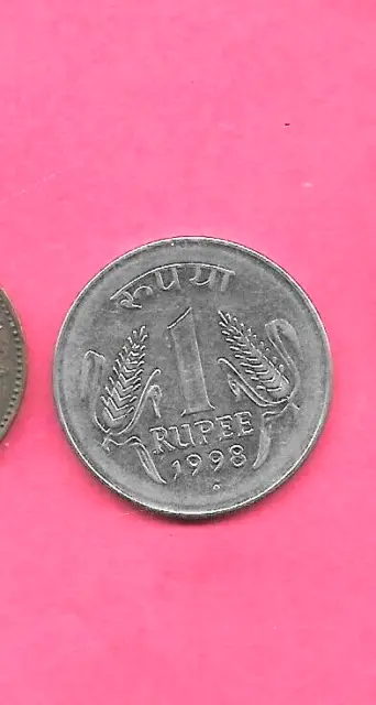 India Indian Km92.2 1998 B Uncirculated-Unc Mint Old Vintage Rupee Coin