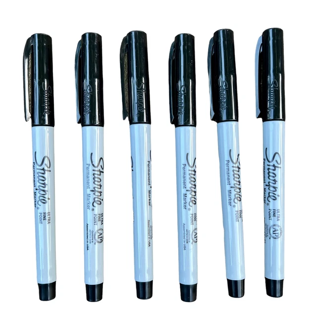 6 SHARPIE ULTRA Fine Point Permanent Markers, Black, 6 Count, Precision