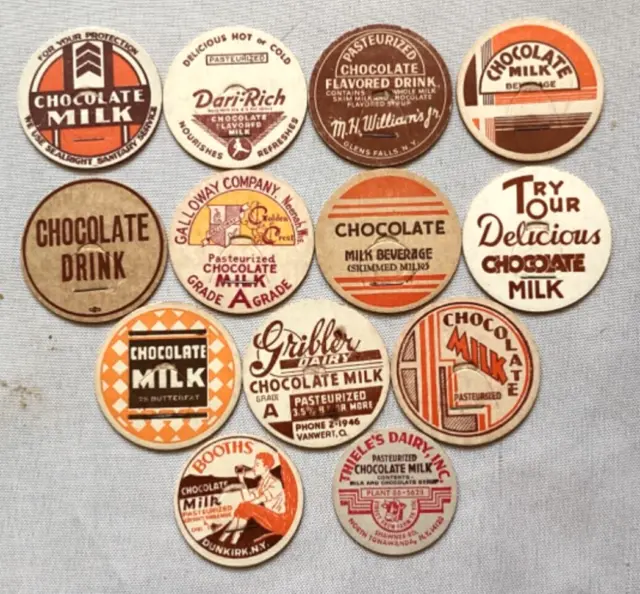 13. Assorted Chocolate Milk Milk Bottle Caps  Dairies & Generic Milk Bottle Caps