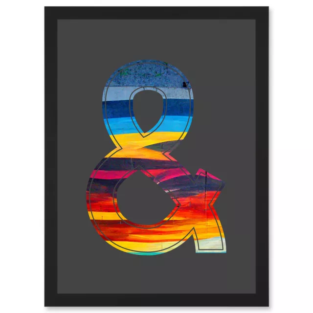 Symbol & And Ampersand Sign Abstract Landscape Bright Graffiti Framed A4 Art