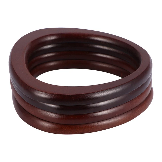 Wooden Round Handbag Handle Oval Shape Replacement Bag Purse Straps Handles