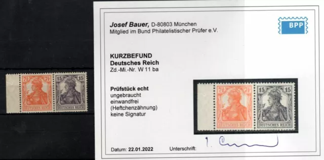 DR-ZusDr. W11ba Übl-gez ** MNH POSTFRISCH BPP Befund 500EUR (K3448