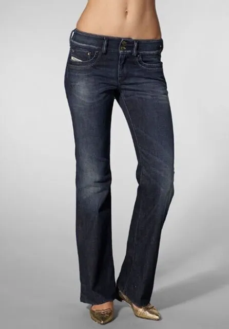 Diesel Ronhar Low-Rise Bootcut Jeans Medium Wash Denim Y2K Stretch 26/30