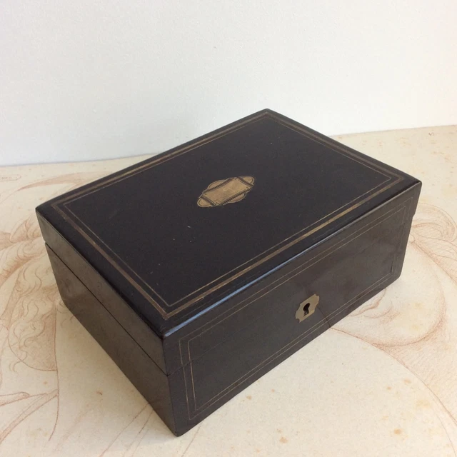 Coffret à Bijoux Bois Noirci Miroir Epoque Napoléon III XIXè