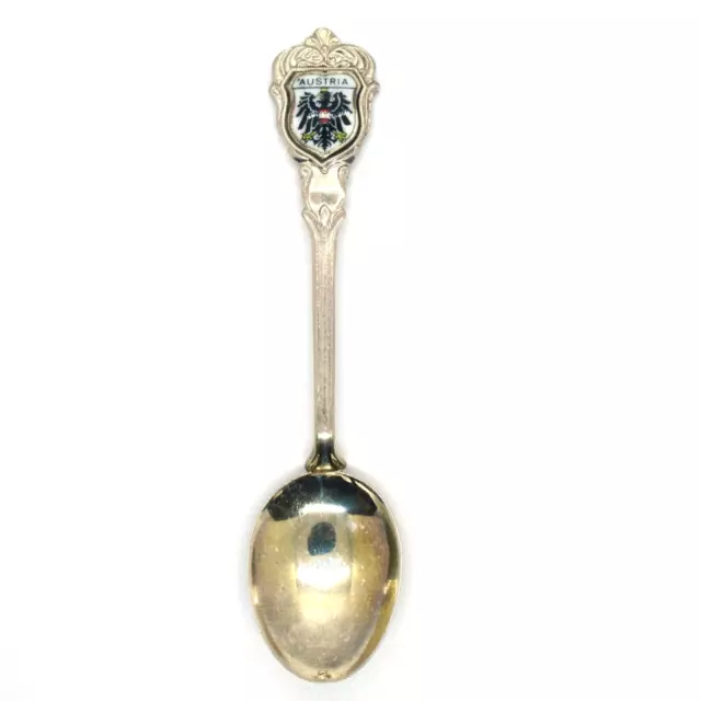 Andenkenlöffel aus 800er Silber AUSTRIA emailliert Silver Souvenir Spoon REU