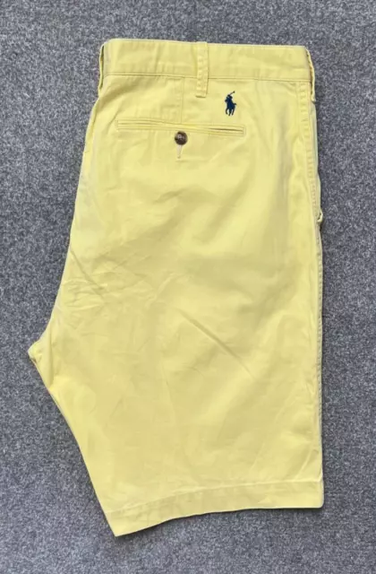 Polo Ralph Lauren Smart pantaloncini chino da uomo W38 rilassati aderenti pony giallo