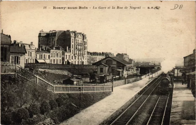 CPA ROSNY-sous-BOIS - La Gare et la Rue de Nogent (740437)