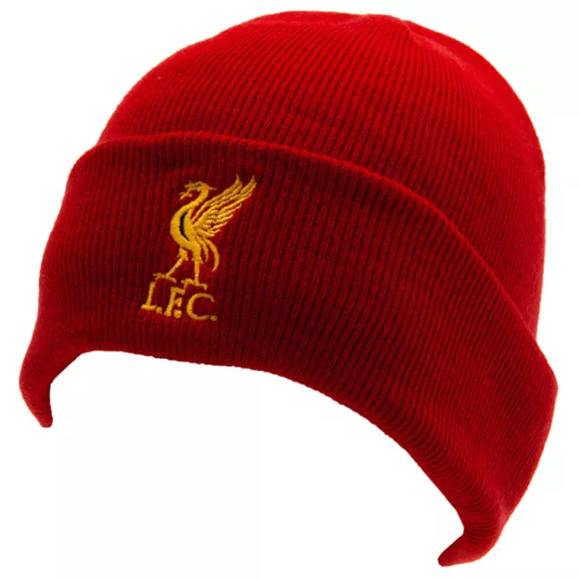 Liverpool FC Knitted Cuff Hat Razor Red Gold Liverbird Official Licensed Product