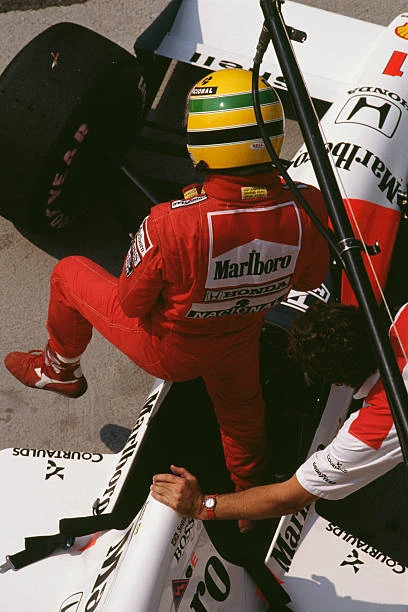 BRAZILIAN RACING DRIVER Ayrton Senna at the Hungarian Grand Pr- 1989