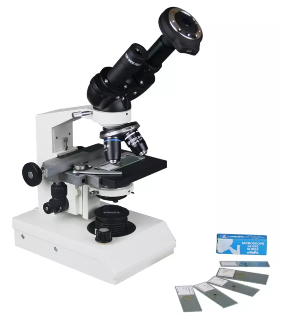 2000x Binocular Medical Compound Microscope w Camera - Varia Light & XY Stage