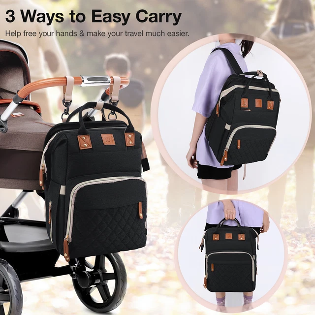 Baby Diaper Bag Backpack Travel Mom Mummy Maternity Changing Pad Folding Bed US 3